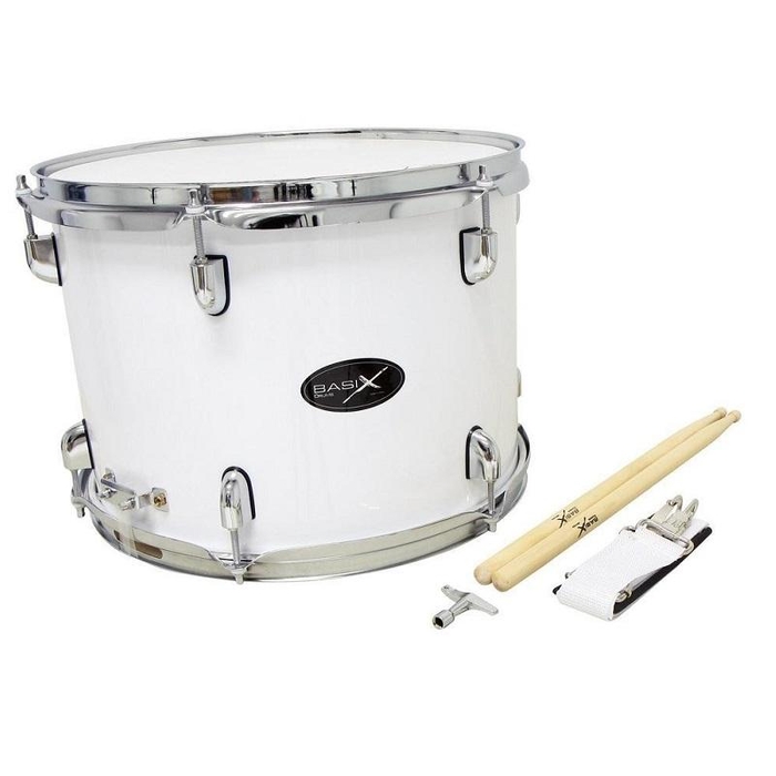 Фото Барабан маршевый с ремнем и колотушкой, белый BASIX Marching Tenor Drum 14х10