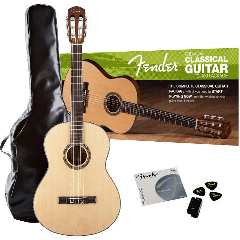 Фото Акустическая гитара с аксессуарами FENDER FC-100 CLASSICAL PACK