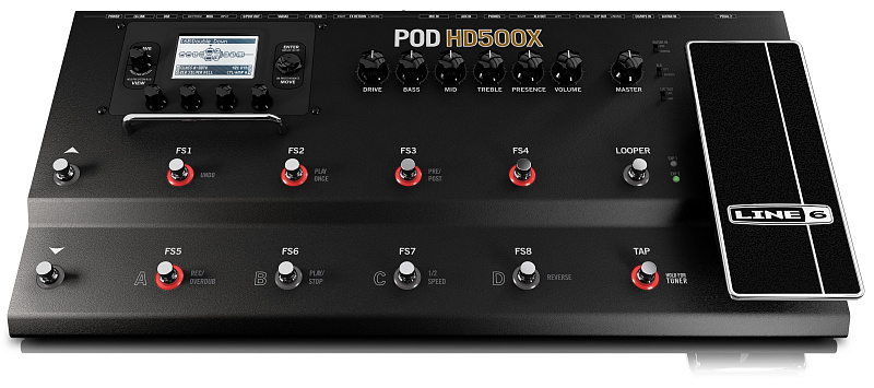 Фото LINE6 POD HD500X гитарный процессор эффектов, 12 футсвичей, педаль экспрессии