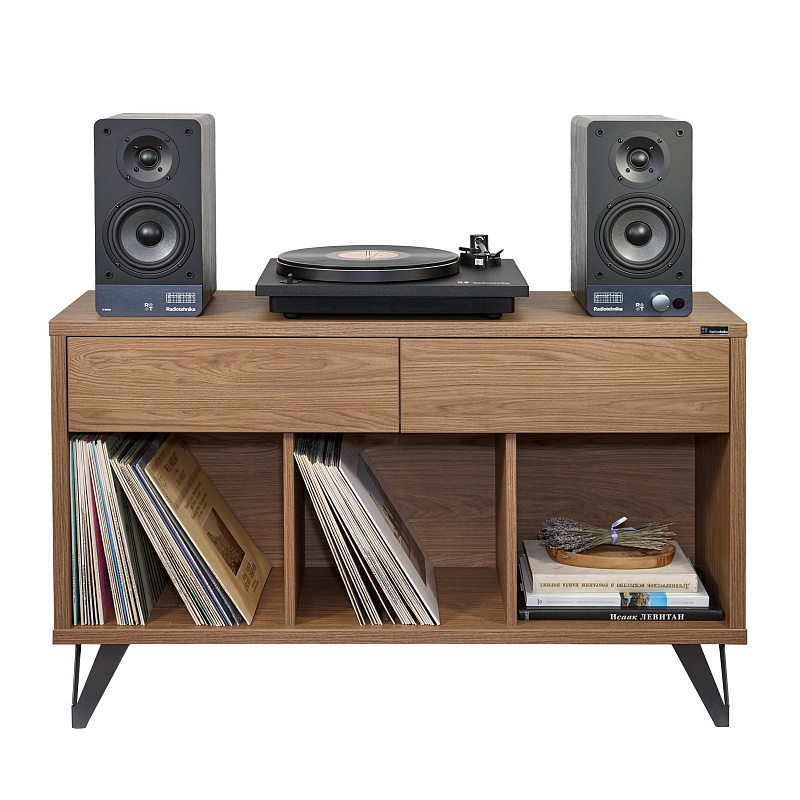 Фото Стеллаж для виниловых пластинок Radiotehnika Rondo 302 Walnut