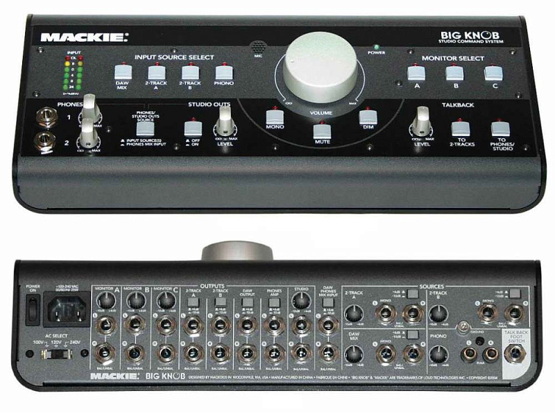 Фото MACKIE Big Knob Настольный регулятор уровня / мониторный переключатель / блок двусторонней связи